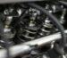 Close-up of engine components where carbon buildup forms